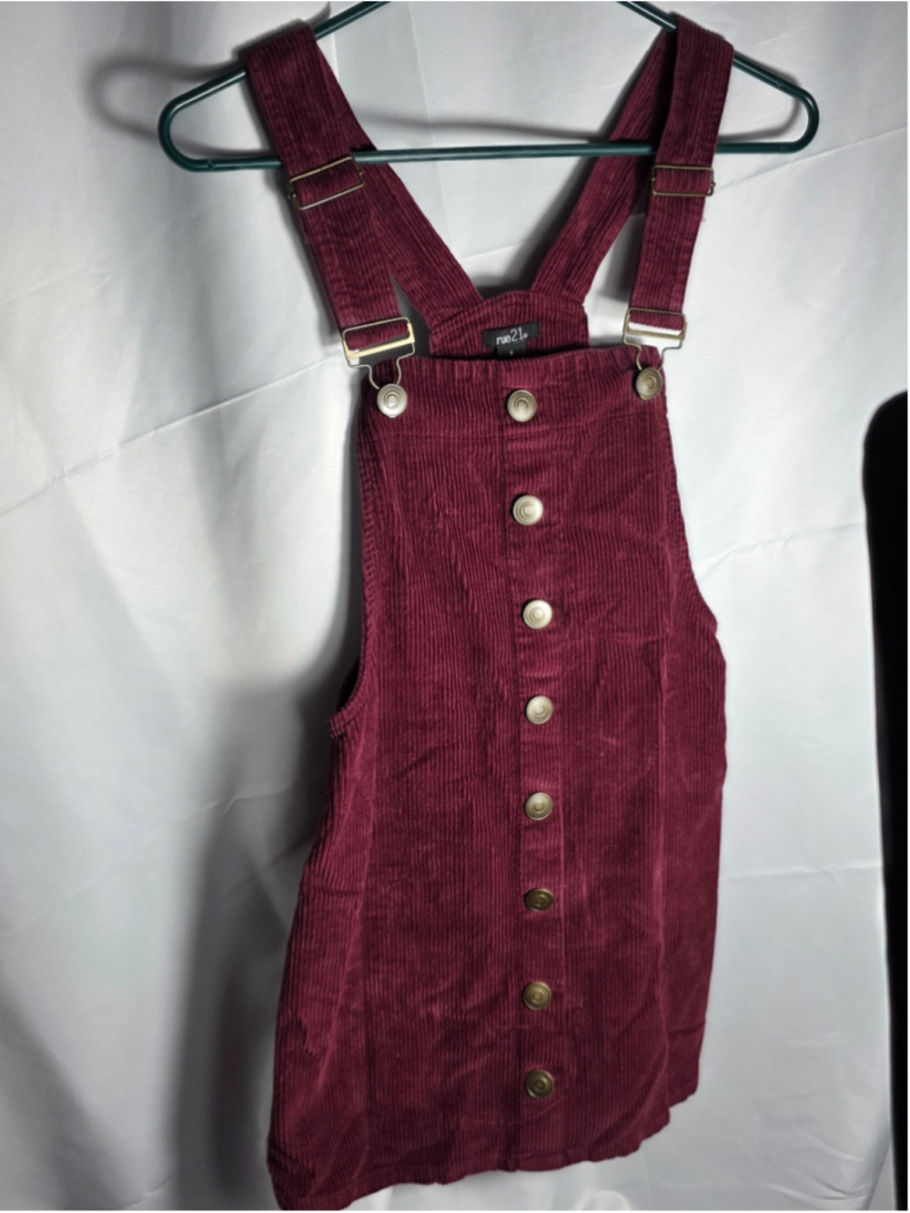 Women's rue21 Corduroy Overall Dress Burgundy 6 fall trendy chic cottagecore